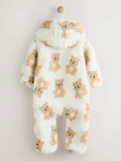 Next Natural Bear Borg All Over Printed Baby Pramsuit (0-18mths)^BOY Baby Winter Clothing|Coats, Jackets & Pramsuits