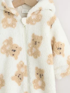Next Natural Bear Borg All Over Printed Baby Pramsuit (0-18mths)^BOY Baby Winter Clothing|Coats, Jackets & Pramsuits