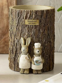 Outlet Next Natural Bertie Bear and Rosie Rabbit Utensil Pot