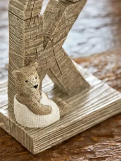 Clearance Next Natural Bertie Bear Soak Word Block Ornament