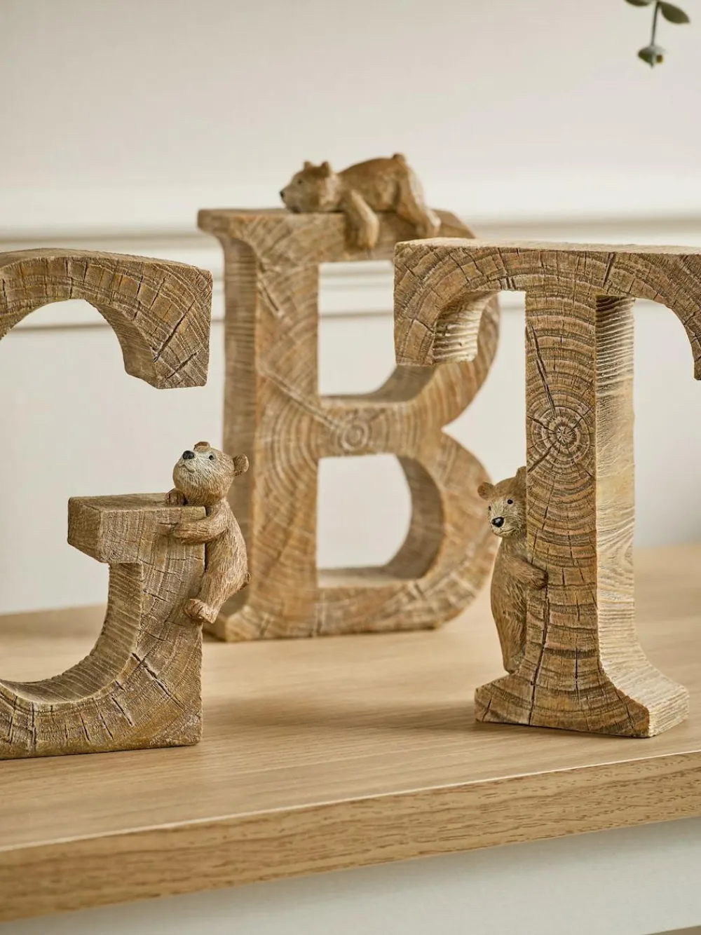 Clearance Next Natural Bertie the Bear Monogram Ornaments