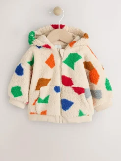 Online Next Natural Bright Geo Printed Zip Through Hooded Baby Jacket (0mths-2yrs)