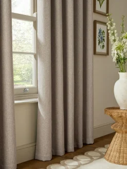 Next Brushed Herringbone Eyelet Blackout Thermal Curtains^ Curtains & Blinds