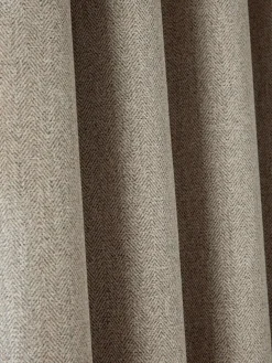 Next Brushed Herringbone Eyelet Blackout Thermal Curtains^ Curtains & Blinds