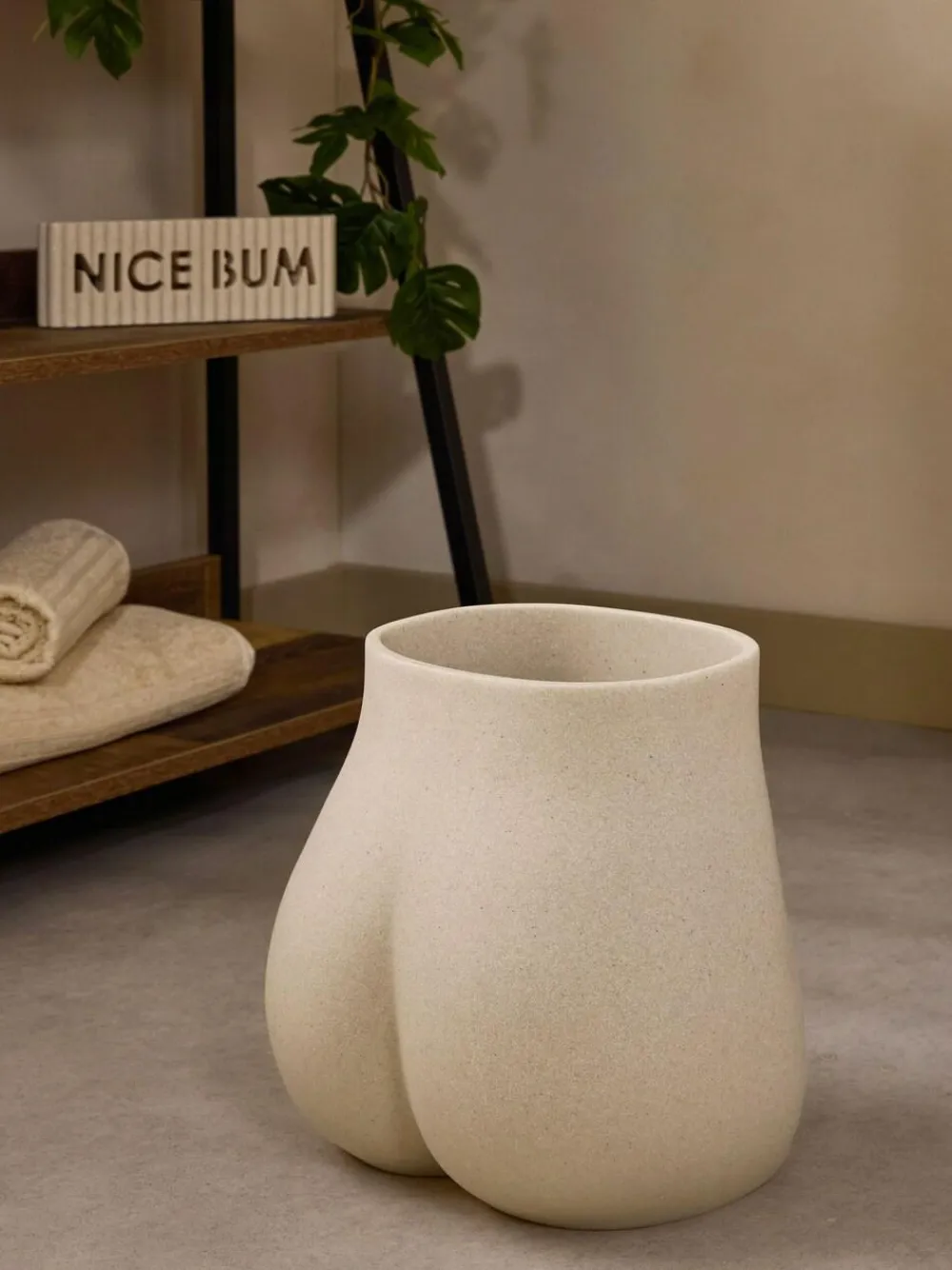 Next Natural Bum Shaped Bin^ Bathroom Accessories