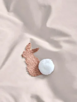 Best Next Natural Bunny 100% Cotton Tufted Pom Duvet Cover and Pillowcase Set