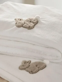 Clearance Next Natural Bunny Fleece Throw