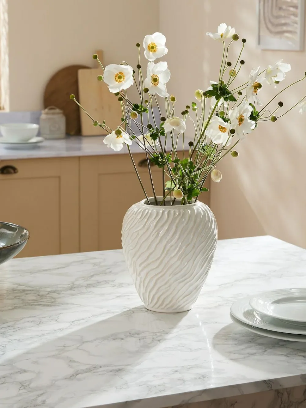 Next Natural Ceramic Fairford Textured Medium Vase^ Vases