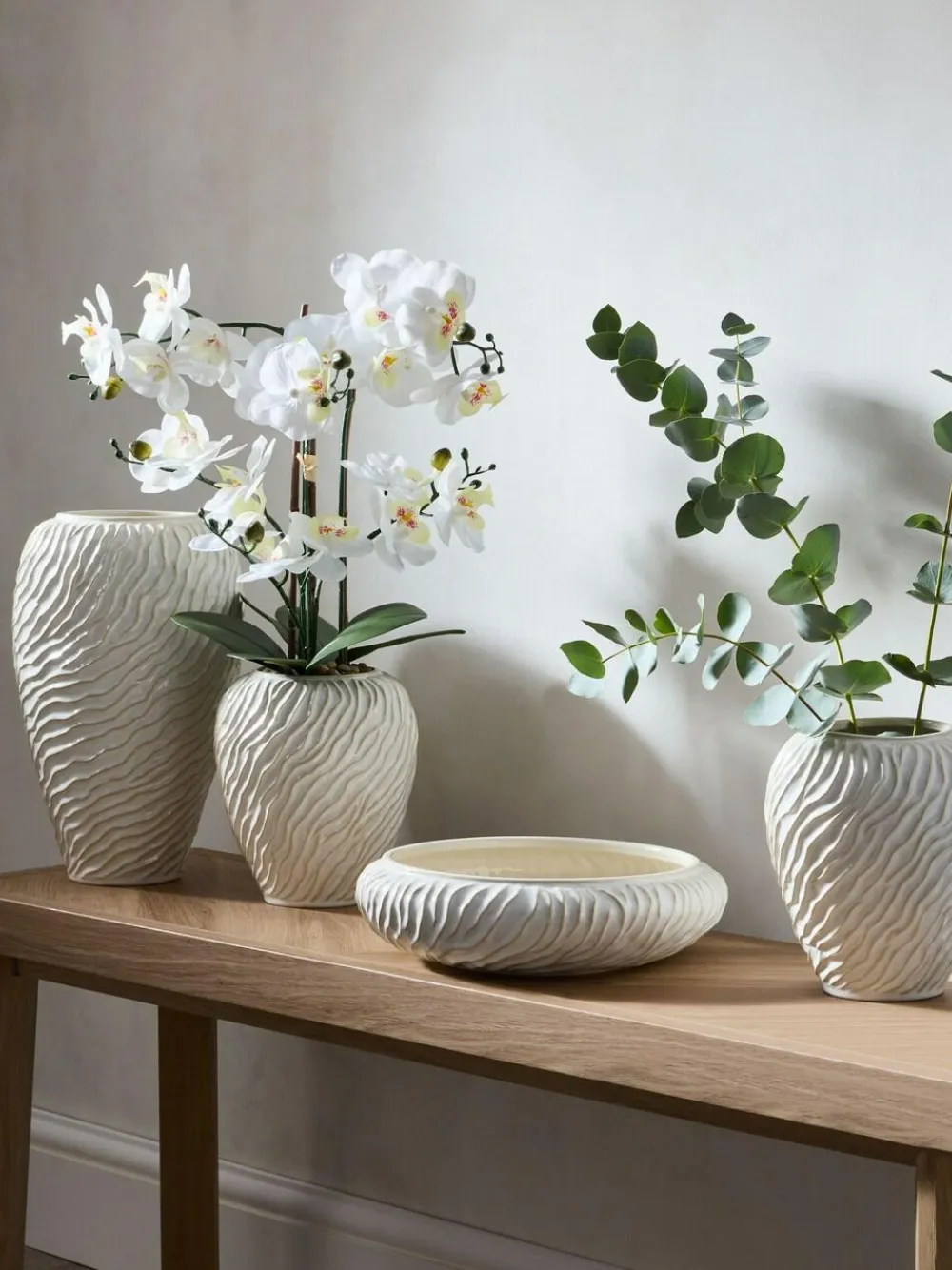 Next Natural Ceramic Fairford Textured Medium Vase^ Vases