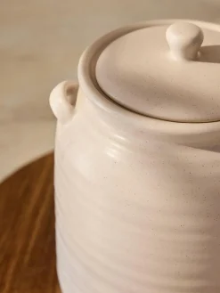 Next Natural Ceramic Ribbed Biscuit Jar^ Storage & Organisation