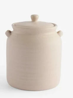 Next Natural Ceramic Ribbed Biscuit Jar^ Storage & Organisation
