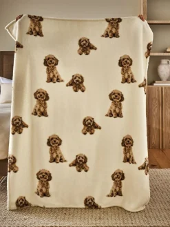 Clearance Next Natural Charlie the Cockapoo Fleece Throw
