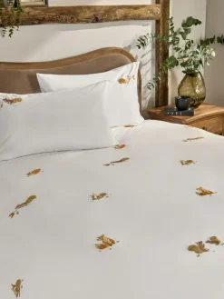 Online Next Natural Cotton Autumn Woodland Duvet Cover and Pillowcase Set