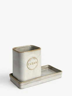 New Next Natural Country Badge Ceramic Sink Caddy