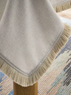 Clearance Next Natural Dalby Fringe Table Cloth