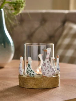 Next Natural Ditsy Duck Hurricane^ Candle Holders & Lanterns