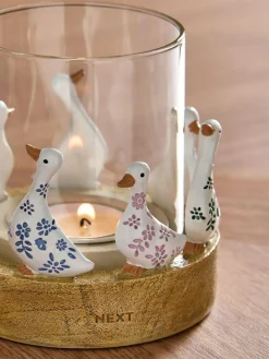 Next Natural Ditsy Duck Hurricane^ Candle Holders & Lanterns