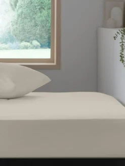 Next Natural Easy Care Polycotton Fitted Sheet^ Bedsheets & Pillow Cases