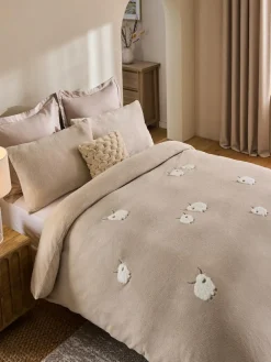 Next Natural Fleece Tufted Hamish Duvet Cover and Pillowcase Set^ Bedsets & Duvet Covers