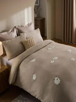 Next Natural Fleece Tufted Hamish Duvet Cover and Pillowcase Set^ Bedsets & Duvet Covers