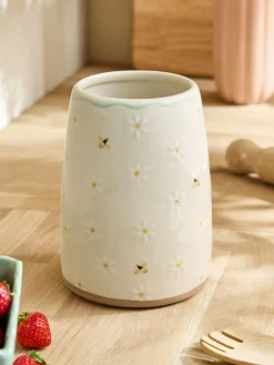 Next Natural Floral Ceramic Utensil Pot^ Storage & Organisation