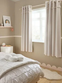 Next Natural Frill Eyelet Blackout Curtains^ Curtains & Blinds