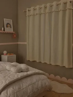 Next Natural Frill Eyelet Blackout Curtains^ Curtains & Blinds