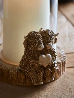 Next Natural Hamish The Highland Cow Hurricane Candle Holder^ Candle Holders & Lanterns