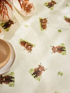 Next Natural Hamish The Highland Cow Wipe Clean Tablecloth^ Table Linen, Placemats & Coasters