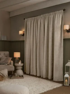 Best Next Natural Heavyweight Chenille Pencil Pleat Super Thermal Curtains