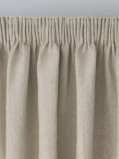 Discount Next Heavyweight Chenille Pencil Pleat Blackout/Thermal Curtains Natural