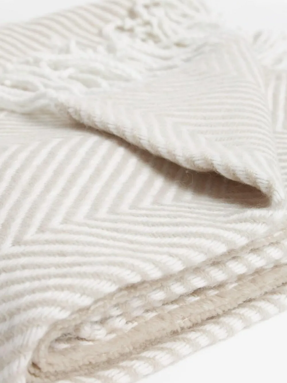 Discount Next Herringbone Cosy Throw Natural
