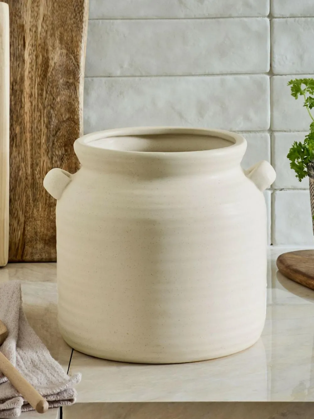 Discount Next Natural Large Ceramic Utensil Pot