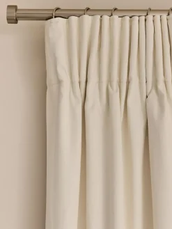 Online Next Natural Light Cotton Blackout/Thermal Pencil Pleat Curtains