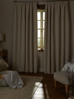 Discount Next Heavyweight Chenille Pencil Pleat Blackout/Thermal Curtains Natural Light