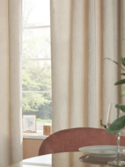 Discount Next Natural Light Heavyweight Chenille Eyelet Blackout/Thermal Curtains