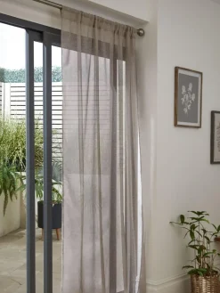 Next Linen Look Voile Slot Top Sheer Panel Curtain^ Curtains & Blinds