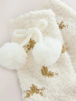 Online Next Moon and Star Cosy Ankle Socks Natural