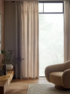 Next Natural N. Premium Collection 100% Linen Wave Header Lined Curtains^ Curtains & Blinds