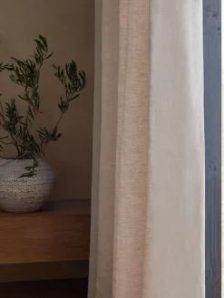 Next Natural N. Premium Collection 100% Linen Wave Header Lined Curtains^ Curtains & Blinds