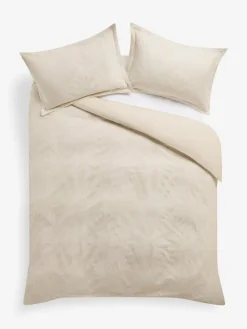 Next Natural Palm Tree 100% Cotton Jacquard Duvet Cover and Pillowcase Set^ Bedsets & Duvet Covers