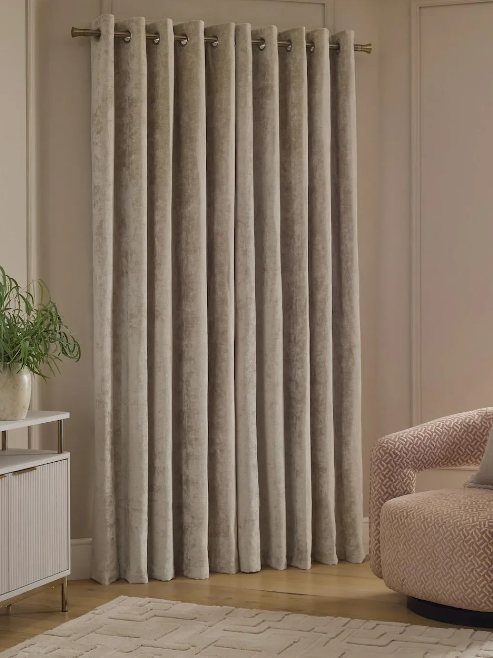 Next Plush Chenille Super Thermal Eyelet Curtains^ Curtains & Blinds