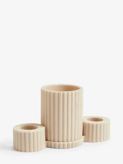 Outlet Next Resin Ribbed Electric Toothbrush Holder and Tidy Natural