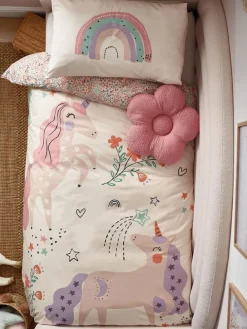 Next Natural Scandi Unicorn Reversible Duvet Cover And Pillowcase Set