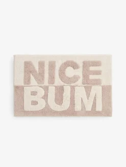 Online Next Natural Slogan Nice Bum 100% Cotton Bath Mat