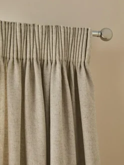 Next Soft Weave Linen Blend Pencil Pleat Lined Curtains^ Curtains & Blinds