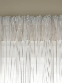 Online Next Natural Stripe Voile Slot Top Unlined Sheer Panel Curtain