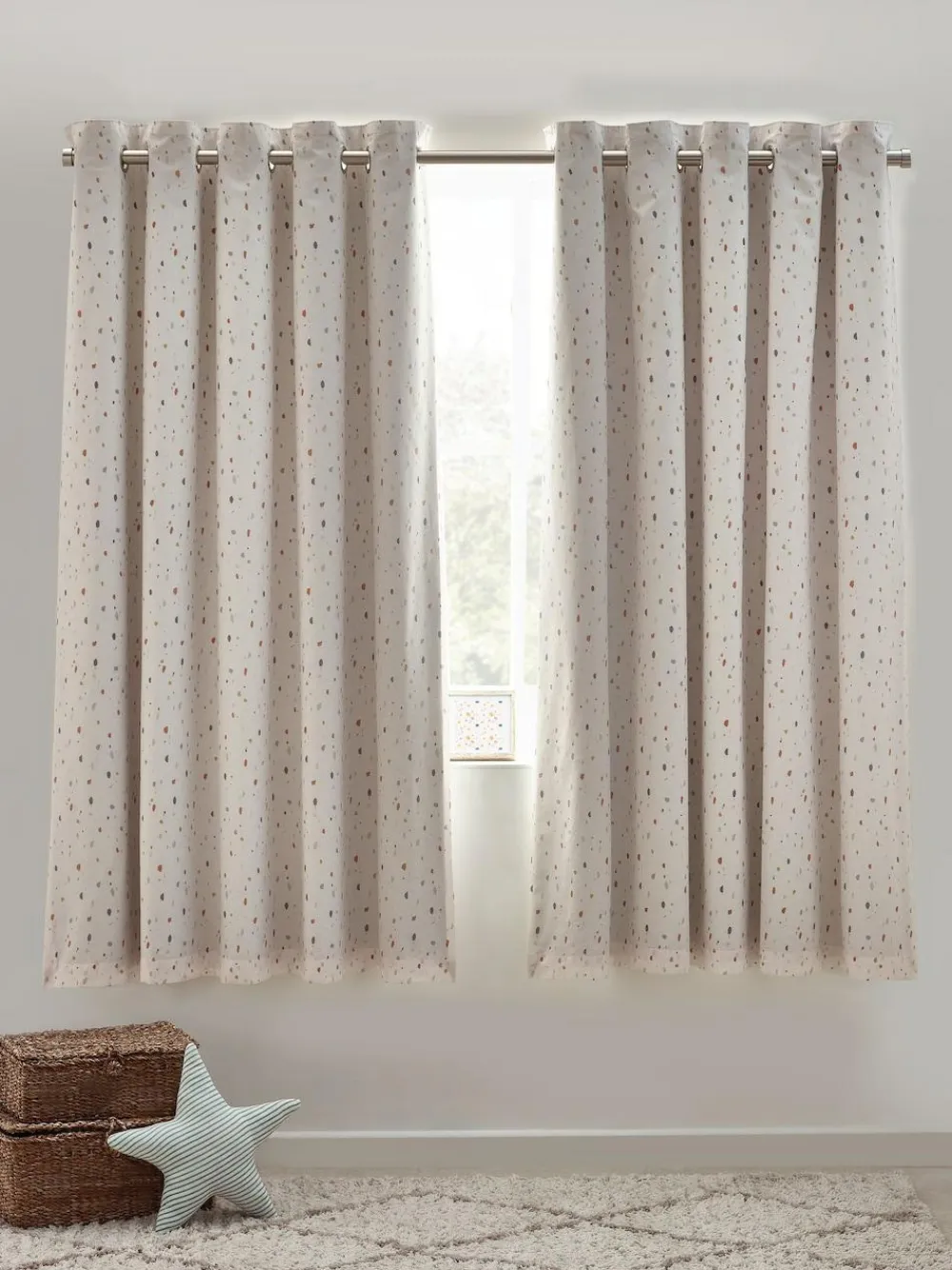 Next Natural Terrazzo Eyelet Blackout Curtains^ Curtains & Blinds