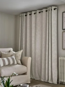 Clearance Next Natural Textured Fleck Eyelet Blackout/Thermal Curtains