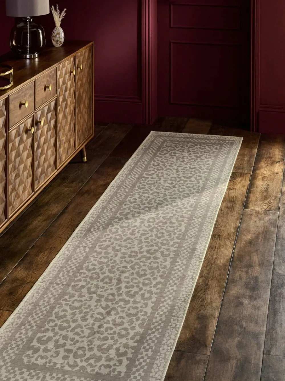 Hot Next Natural Washable Leopard Print Runner